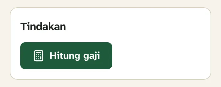 Bagian Tindakan periode gaji dengan tombol Hitung gaji